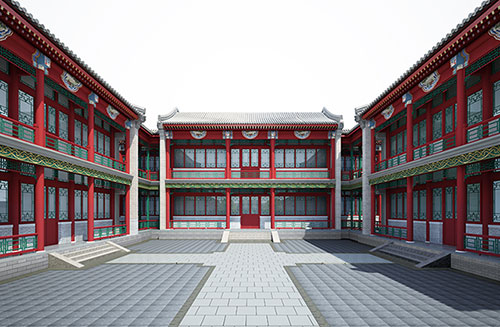 平谷北京四合院设计古建筑鸟瞰图展示