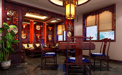 平谷古典中式风格茶楼包间设计装修效果图