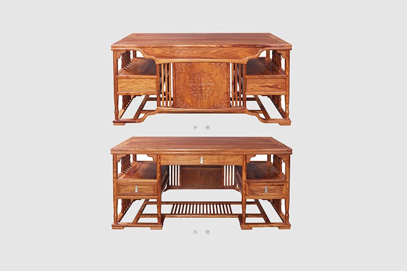平谷中式家居装饰书房桌椅组合家具效果图
