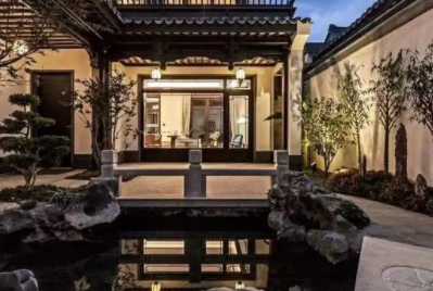 平谷现代中式别墅的庭院设计如此美丽